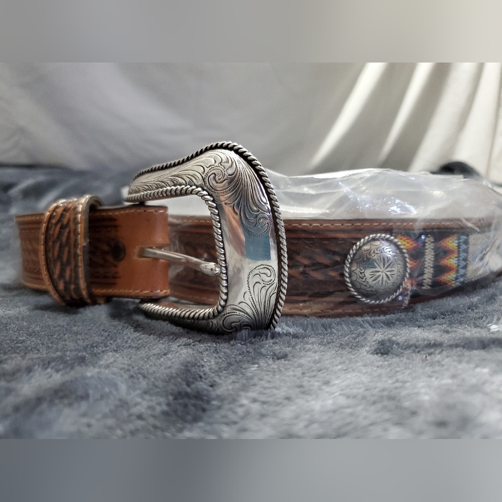NWT Justin Bryce Canyon Leather Belt C14164 Size 44 by Justin